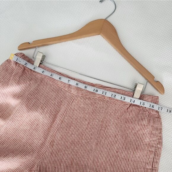 Coldwater Creek pants 100 % linen cropped elastic waistband wide leg - Picture 14 of 16